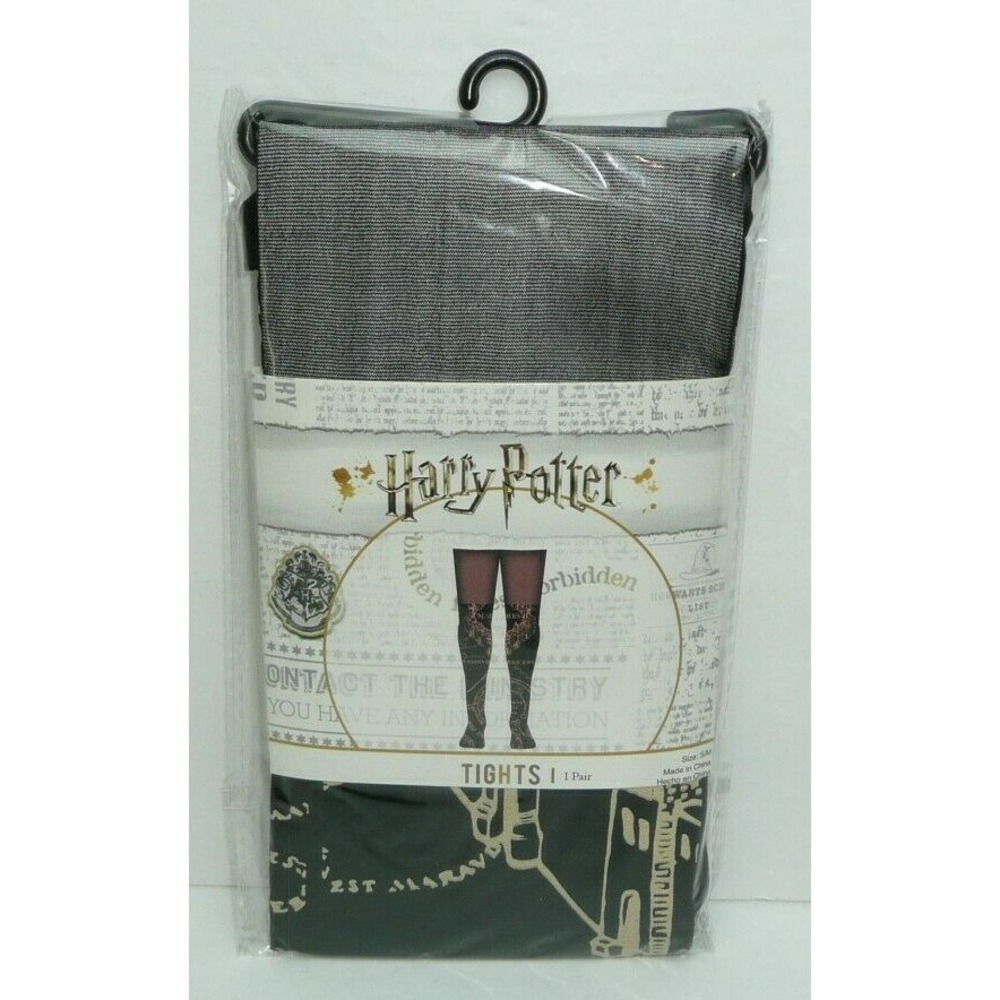 Size: S/M - Harry Potter Marauders Map 1 Pair Tights Costume Cosplay Solemnly